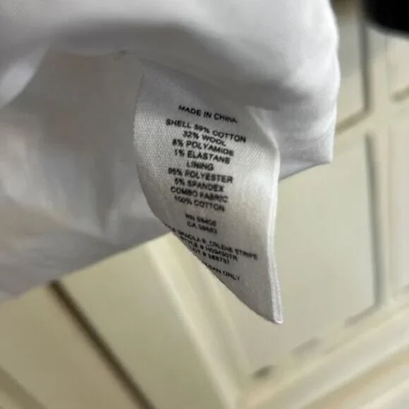 Theory size small navy pin stripe wool blend sweater top blouse - Picture 4 of 4